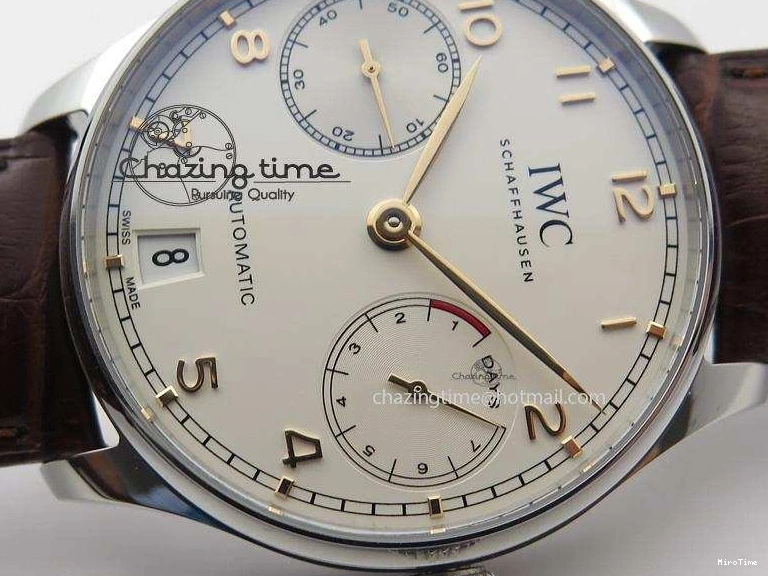 MIROTIME 0726 MoistureWicking Portuguese Real PR IW500704 ZF 1:1 Best Edition On Brown Leather Strap A52010 V 7311